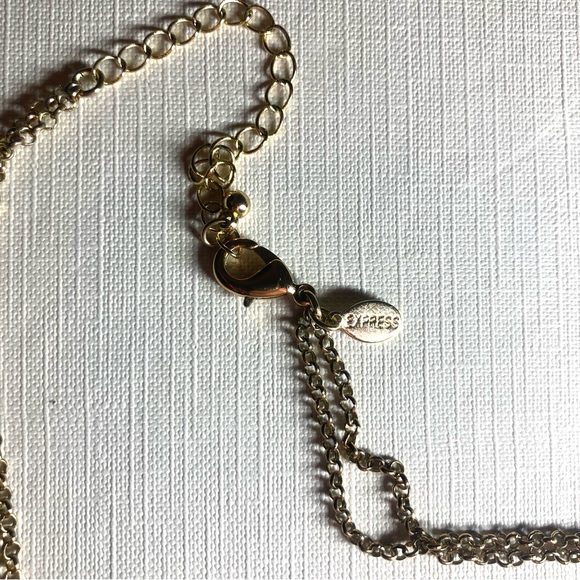 Express Gold Tone Two-strand Fringe Necklace - Picture 4 of 4